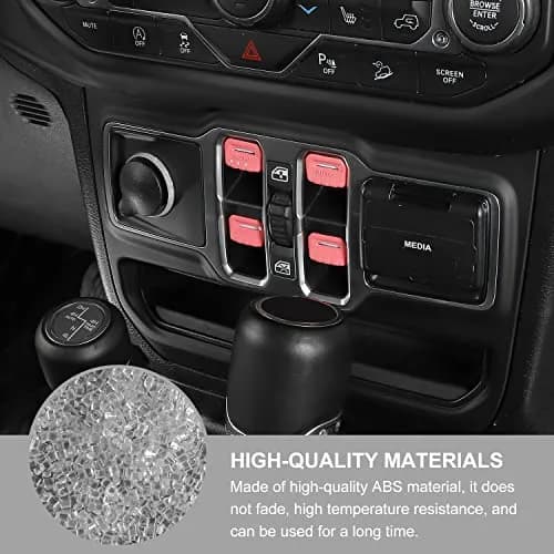 Jimen Pink 4PCS Electronic Switch Cover for Jeep Wrangler JL & Gladiator | Stylish Interior Accessory thumbnail 4