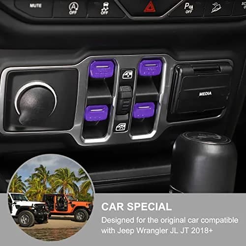 Jimen Compatible with Jeep Wrangler JL & Gladiator 2018-2023 | Purple Interior Trim Cover (70-120 chars) thumbnail 3