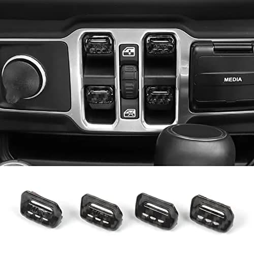 Jimen Compatible with Jeep Wrangler JL JLU 2018-2023 & Gladiator JT 2020-2023, 4PCS Carbon Fiber Interior Trim thumbnail 1