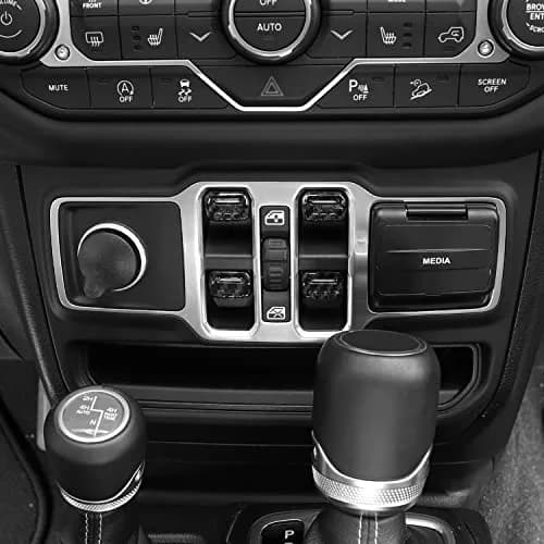 Jimen Compatible with Jeep Wrangler JL JLU 2018-2023 & Gladiator JT 2020-2023, 4PCS Carbon Fiber Interior Trim thumbnail 2