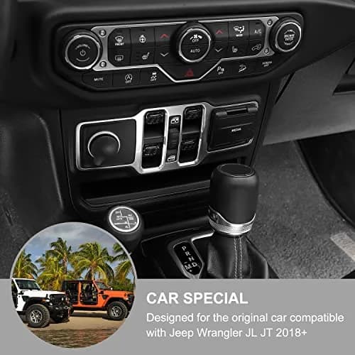 Jimen Compatible with Jeep Wrangler JL JLU 2018-2023 & Gladiator JT 2020-2023, 4PCS Carbon Fiber Interior Trim thumbnail 3