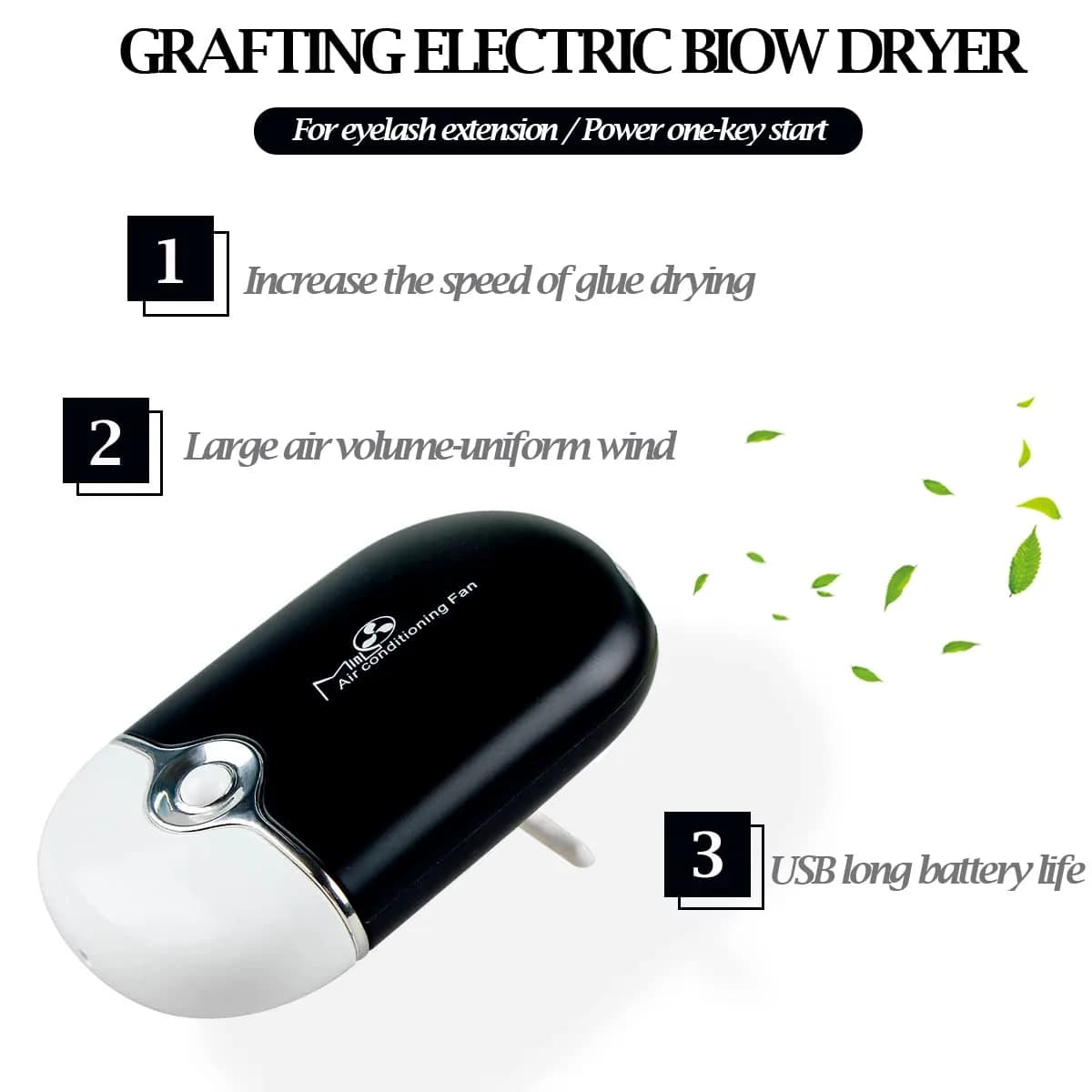 QUKLOGEN Eyelash Extension Kit with USB Fan Dryer & 267 Tools | Black - view 5