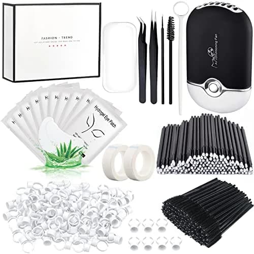 QUKLOGEN Eyelash Extension Kit with USB Fan Dryer & 267 Tools | Black thumbnail 1