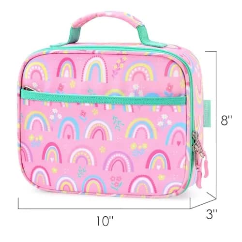mibasies Kids Lunch Box for Girls, Insulated Lunch Bag School Kindergarten Pink Rainbow 2.5L (8.5 Fl Oz) | Cute & Durable for School thumbnail 4
