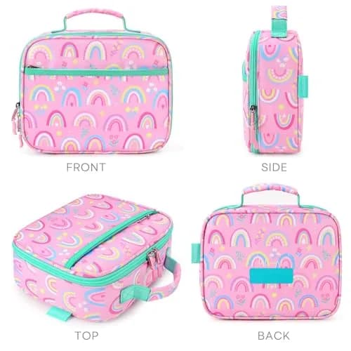 mibasies Kids Lunch Box for Girls, Insulated Lunch Bag School Kindergarten Pink Rainbow 2.5L (8.5 Fl Oz) | Cute & Durable for School thumbnail 7