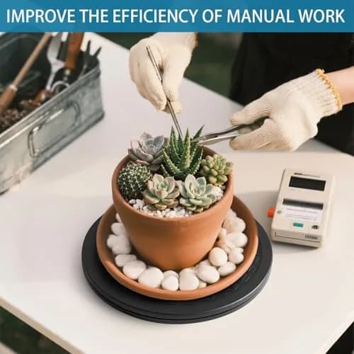 QDiShi Heavy Duty Rotating Swivel Stand 20.3 cm (8 Inch) | Smooth 360° Rotation for Monitors & Plants thumbnail 6