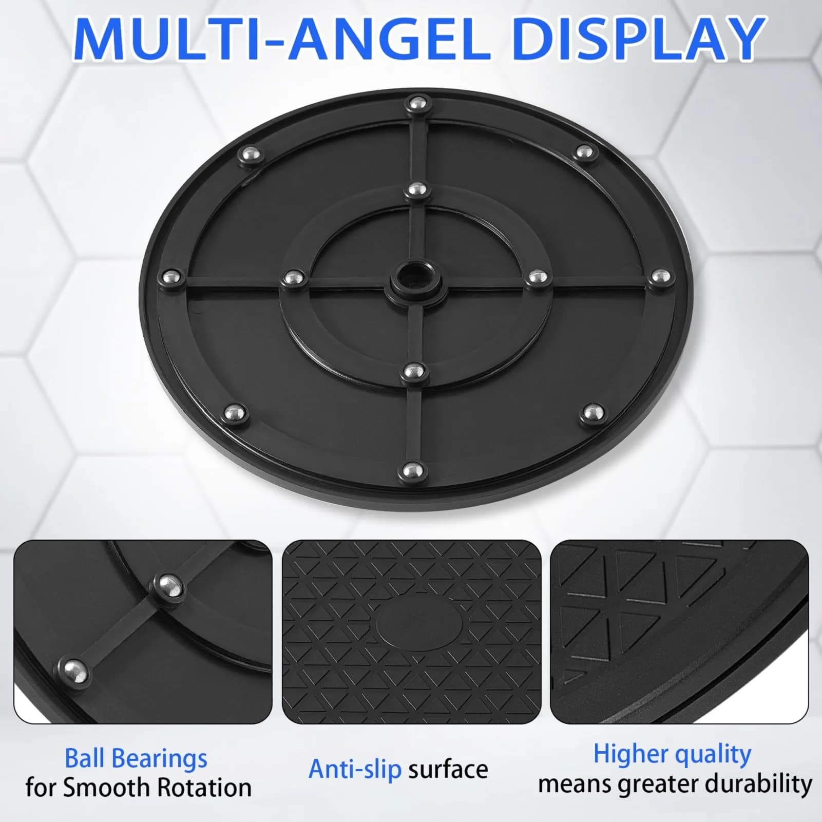 QDiShi Heavy Duty Rotating Swivel Stand 20.3 cm (8 Inch) | Smooth 360° Rotation for Monitors & Plants - view 3