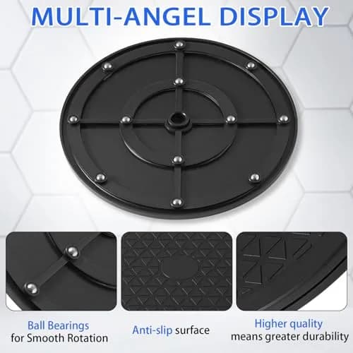 QDiShi Heavy Duty Rotating Swivel Stand 20.3 cm (8 Inch) | Smooth 360° Rotation for Monitors & Plants thumbnail 3