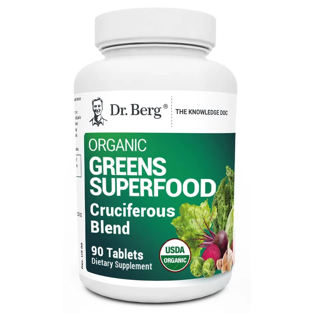 Dr. Berg Nutritionals Greens Superfood Cruciferous Vegetable Tablets | Organic Phytonutrient Support for Energy & Liver (90 Tablets) — Organic Cruciferous Support (90 Tablets)