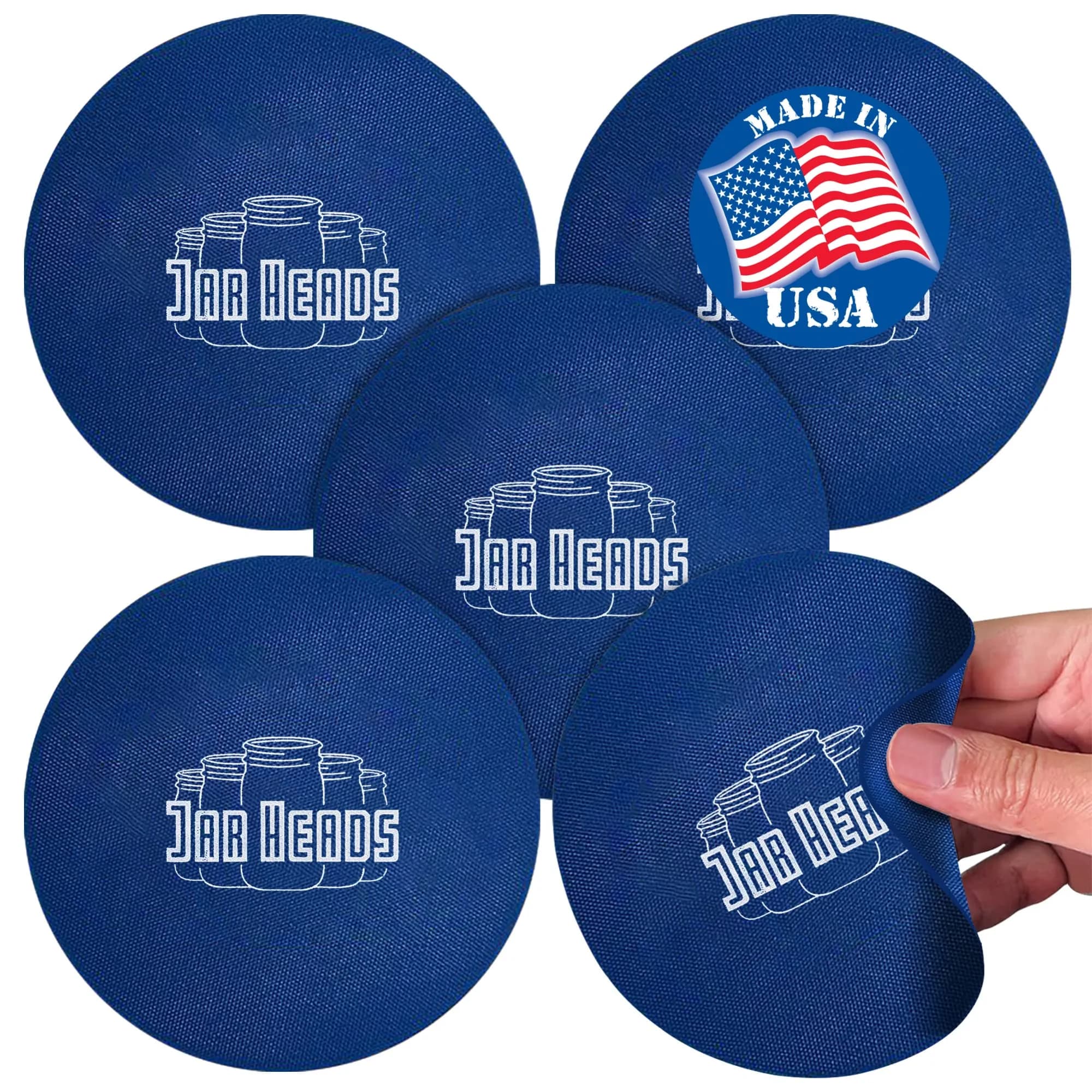 JAR HEADS Rubber Jar Opener Gripper Pad 5 Pack | Thick 5 Inch Grippers for Opening Jars Made in the USA