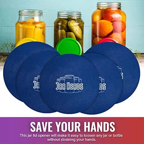 JAR HEADS Rubber Jar Opener Gripper Pad 5 Pack | Thick 5 Inch Grippers for Opening Jars Made in the USA thumbnail 4