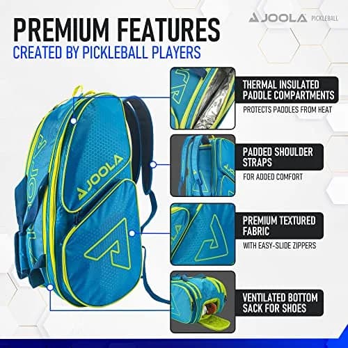 JOOLA Tour Elite Pickleball Bag – Backpack & Duffle Bag for Paddles & Accessories – Thermal Insulated Pockets Hold 4+ Paddles thumbnail 5