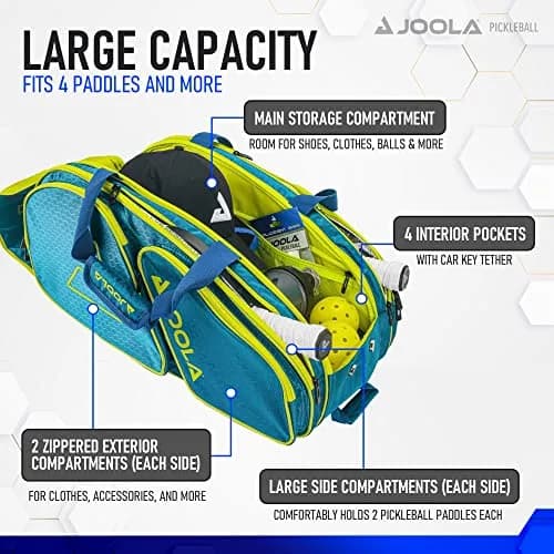 JOOLA Tour Elite Pickleball Bag – Backpack & Duffle Bag for Paddles & Accessories – Thermal Insulated Pockets Hold 4+ Paddles thumbnail 2