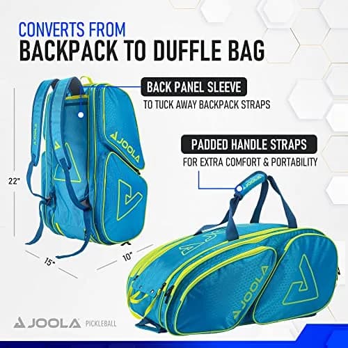 JOOLA Tour Elite Pickleball Bag – Backpack & Duffle Bag for Paddles & Accessories – Thermal Insulated Pockets Hold 4+ Paddles thumbnail 3