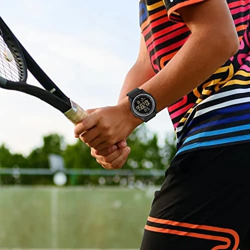 GOLDEN HOUR Ultra-Thin Minimalist Sports Waterproof Digital Watch 43mm (1.69 in) | Wide-Angle Display Rubber Strap thumbnail 8