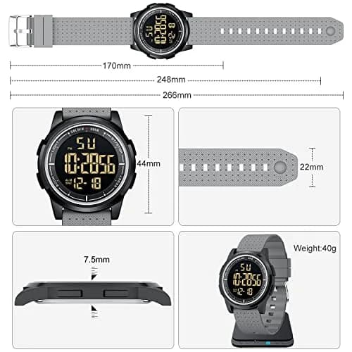 GOLDEN HOUR Minimalist Digital Sports Watch 43mm (1.69 in) | Water Resistant 50M, EL Backlight, Date, Alarm thumbnail 3