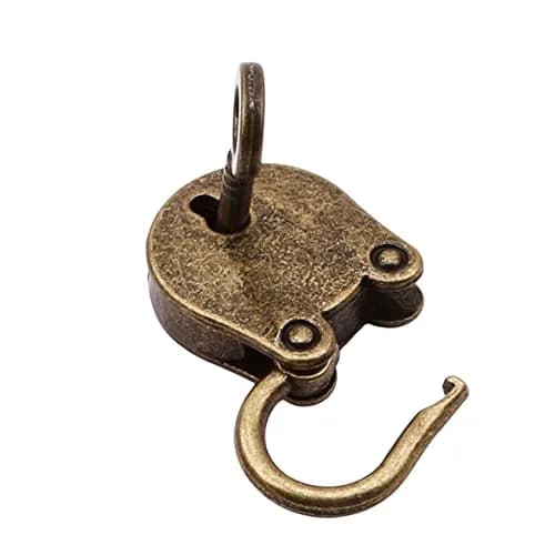 LDCREEE Antique Embossing Decorative Brass Hasp Clasp Latch Lock with Screws for Jewelry Box Ordinary Box Wooden Case Furniture Decoration (Bronze-2pcs) thumbnail 4