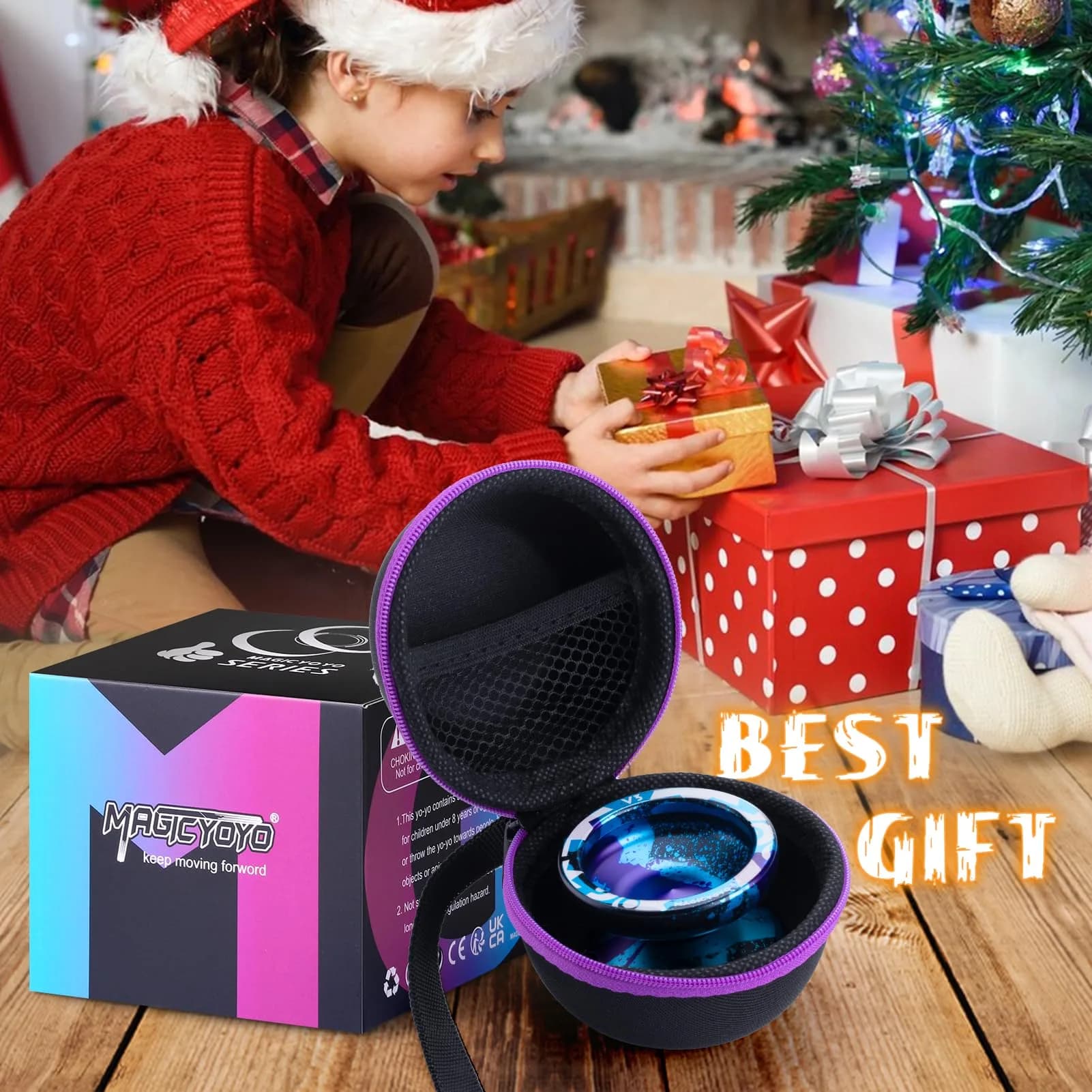 MAGICYOYO Responsive Yoyo V3 Metal Yo-yo for Kids Beginner | Dual Function Aluminum Alloy Yo yo with Unresponsive Bearing + Bearing Removal Tool, Axle, Bag,12 Strings (Black Blue Purple) - view 7