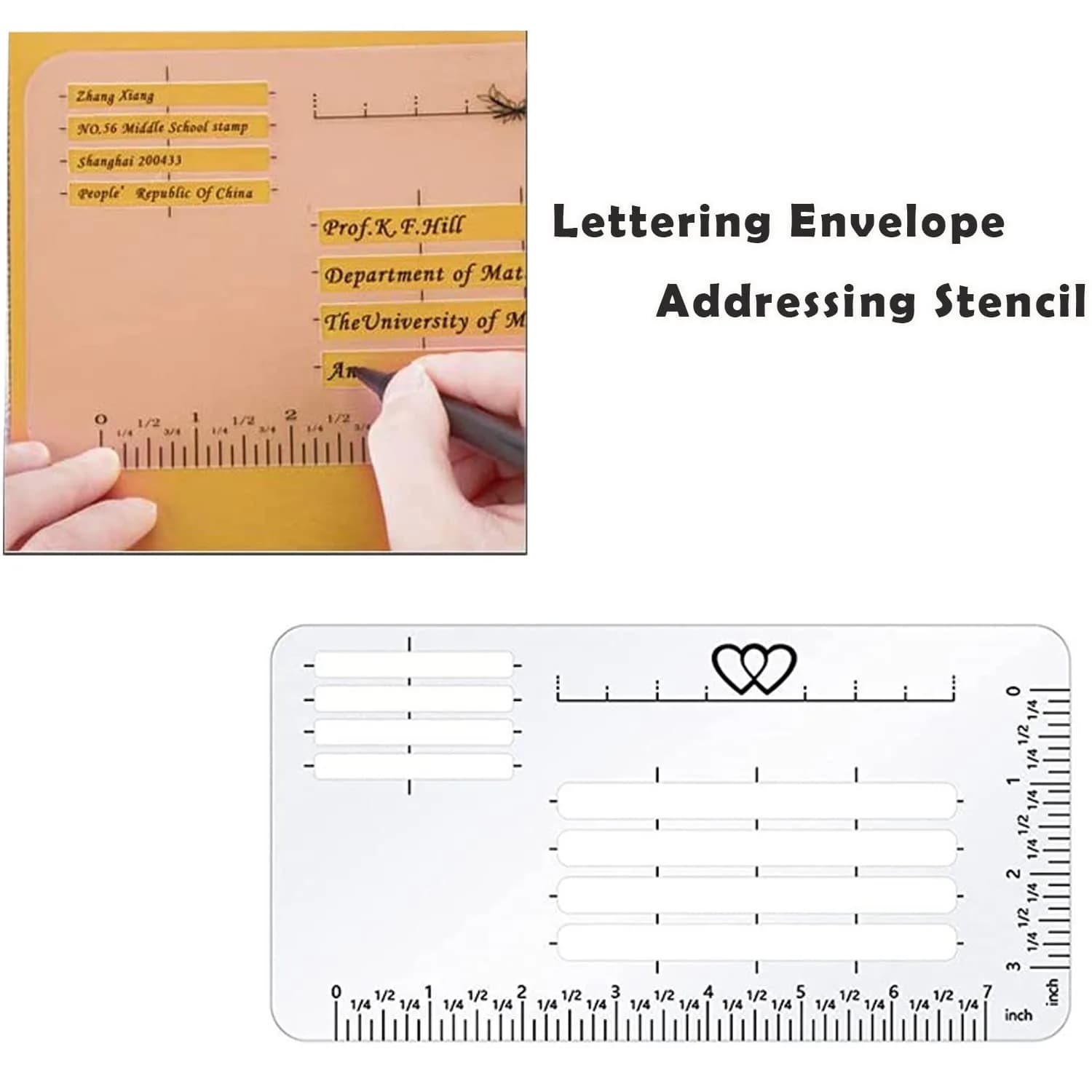 Sirensky Straight Line Stencil Templates and Envelope Addressing Guide Set of 6 | College Ruled 9/32" and 0.35" Spacing - view 5
