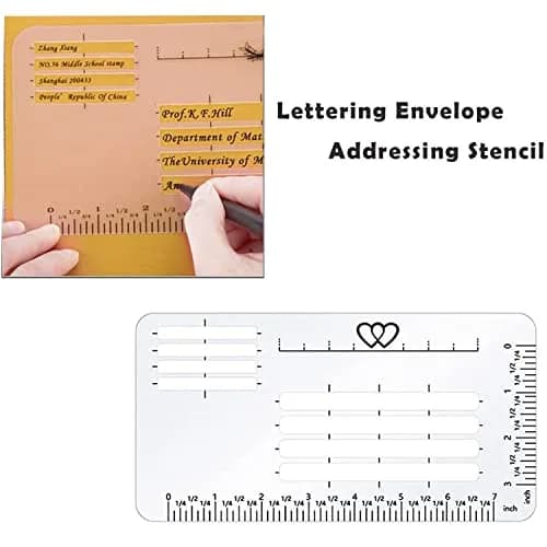 Sirensky Straight Line Stencil Templates and Envelope Addressing Guide Set of 6 | College Ruled 9/32" and 0.35" Spacing thumbnail 5