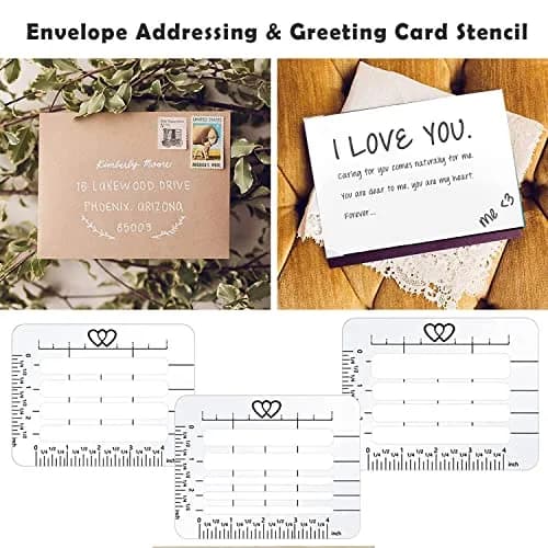 Sirensky Straight Line Stencil Templates and Envelope Addressing Guide Set of 6 | College Ruled 9/32" and 0.35" Spacing thumbnail 6