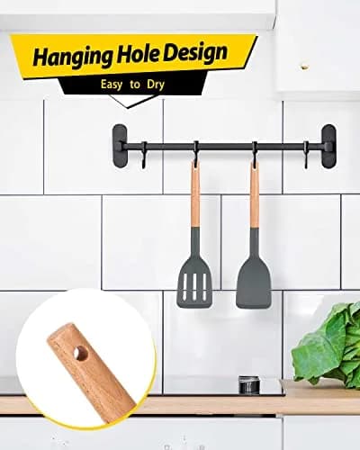 BUNDLEPRO Silicone Spatula Set 2 Pack | BPA-Free, Heat Resistant 446℉ (230℃), Gray thumbnail 5