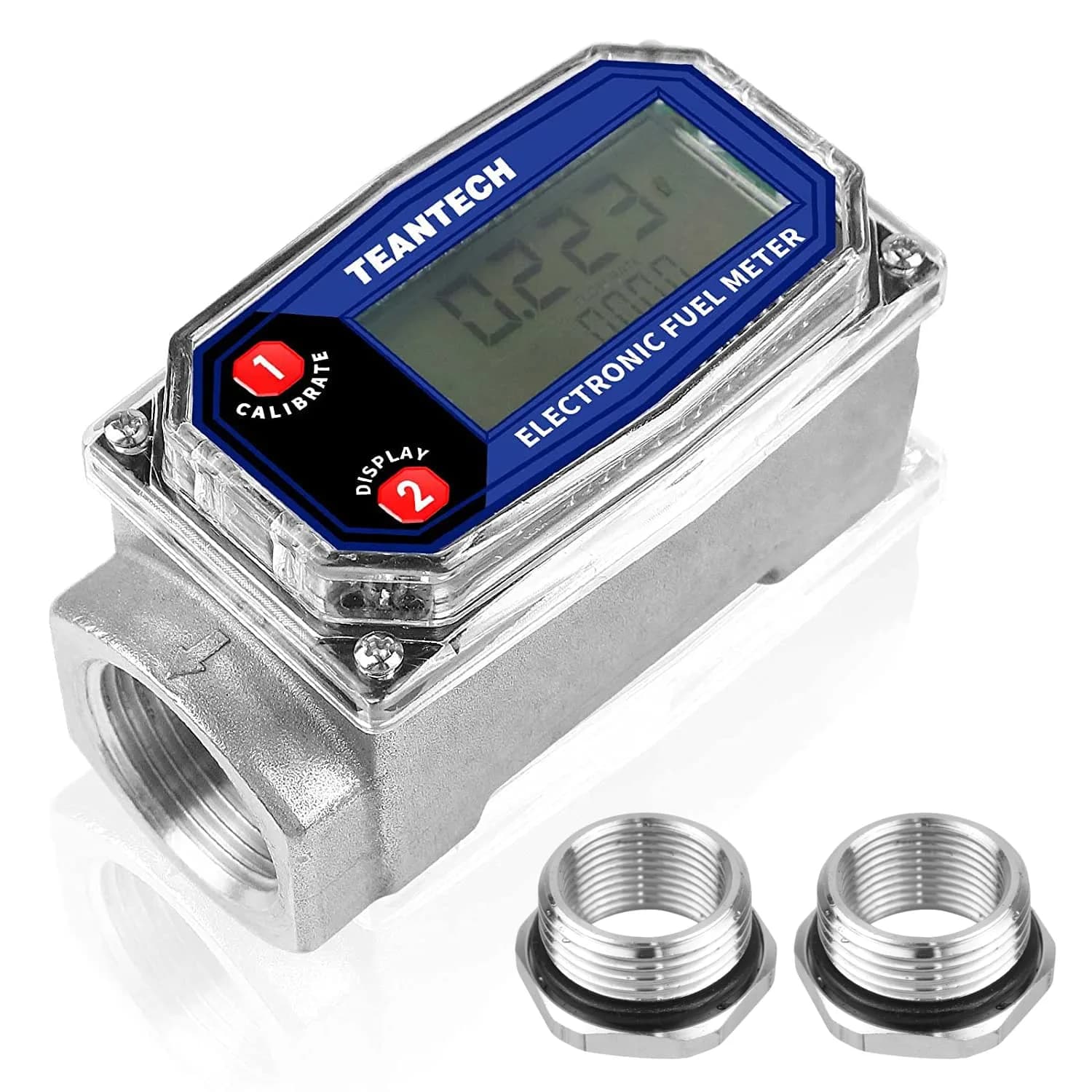 TEANTECH Turbine Flow Meter 3/4 inch (19.05mm) with NPT Counter | Accurate Flow Measurement - main product image