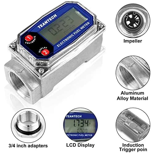 TEANTECH Turbine Flow Meter 3/4 inch (19.05mm) with NPT Counter | Accurate Flow Measurement thumbnail 7