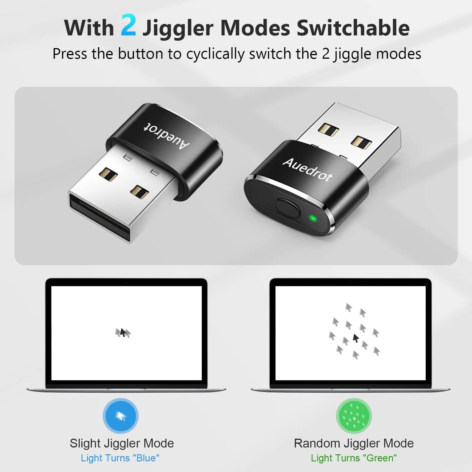 AUEDROT Metal Mouse Jiggler 2 PCS | Undetectable USB Mouse Mover for Computer & Laptop thumbnail 2