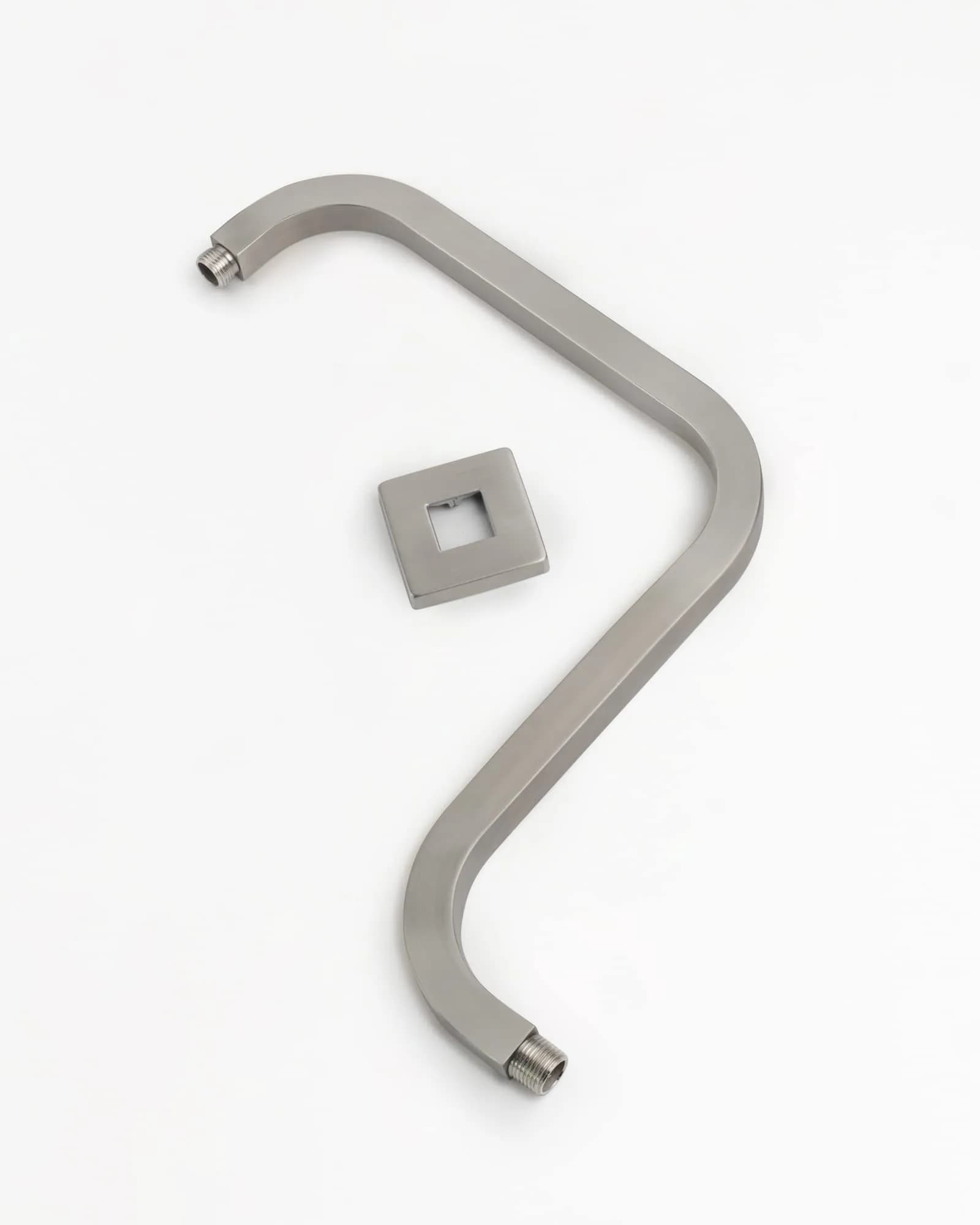 PHASAT S Shaped Shower Arm with Flange, 97cm (38.2") High Rise Shower Head Extension Arm | Brushed Nickel, 304 Stainless Steel - view 4