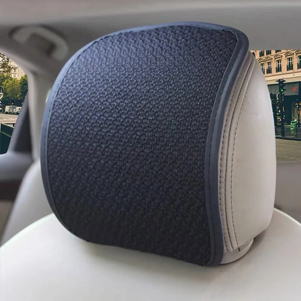 MYCRITEE Car Seat Headrest Covers 25cm x 30cm | Breathable Linen Microfiber Leather (2-Pack, Black)
