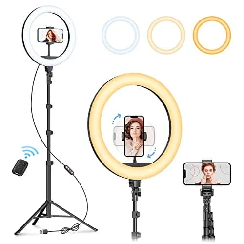 Weilisi Selfie Ring Light 12" with Tripod & Remote | Dimmable RGB & White Light for Photography & Live Streaming thumbnail 1