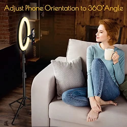 Weilisi Selfie Ring Light 12" with Tripod & Remote | Dimmable RGB & White Light for Photography & Live Streaming thumbnail 5