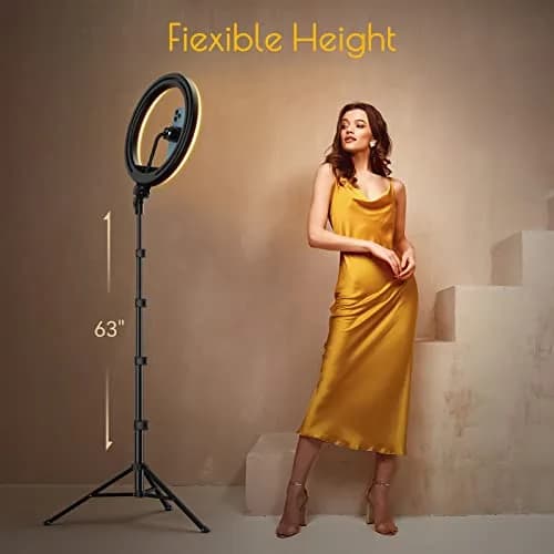 Weilisi Selfie Ring Light 12" with Tripod & Remote | Dimmable RGB & White Light for Photography & Live Streaming thumbnail 6