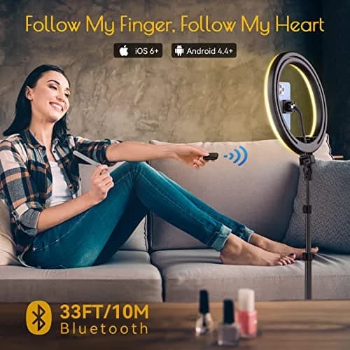 Weilisi Selfie Ring Light 12" with Tripod & Remote | Dimmable RGB & White Light for Photography & Live Streaming thumbnail 7