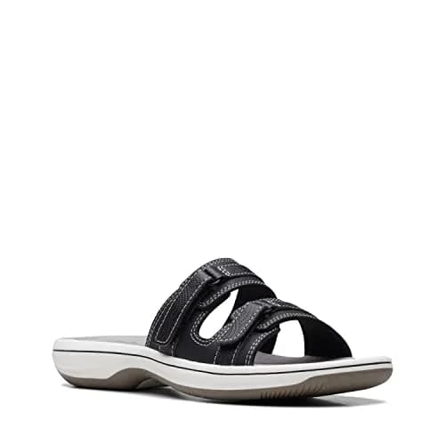 Clarks Cloudsteppers Women's Breeze Piper Slide Sandal Black Synthetic 8 Medium US | Beach-Strolling Comfort thumbnail 3