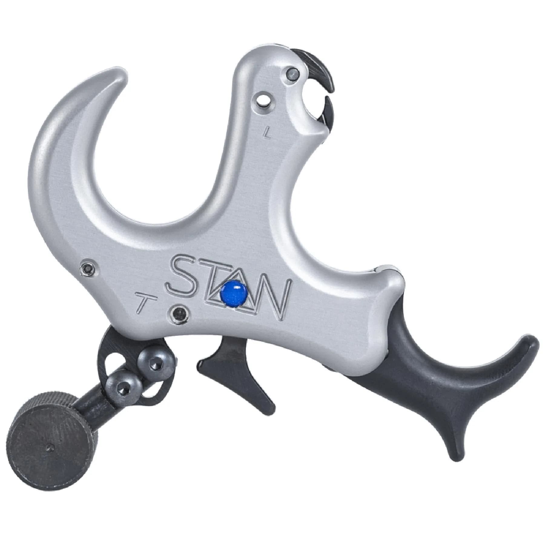Stan OnneX Thumb Archery Release – Modular Trigger with Zero Travel, Adjustable Tension, 3 & 4 Finger Options, Echo Grey, M — Echo Grey