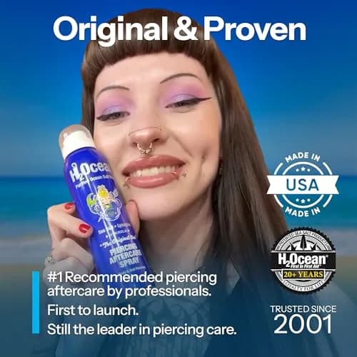 H2Ocean Piercing Aftercare Spray Bundle | 2x 4oz & 2x 1.5oz Bottles | Fast Healing for Ear, Nose, Body Piercings thumbnail 3