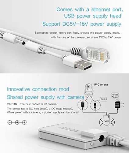 Vonets VAP11N-300 2.4GHz WiFi Bridge & Repeater | 300Mbps, IEEE 802.11b/g/n, 80m Range, Dual Antennas thumbnail 6