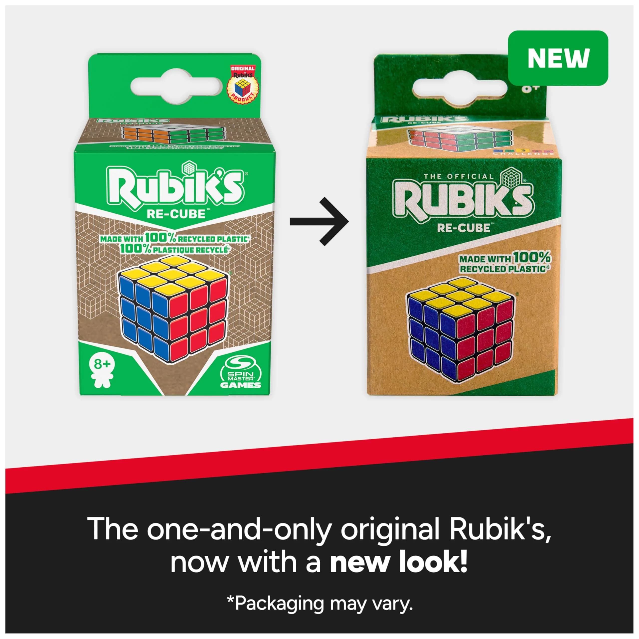 Rubik's Re-Cube 3x3 Eco-Friendly Puzzle Cube | Classic Brain Teaser for Kids & Adults - view 5