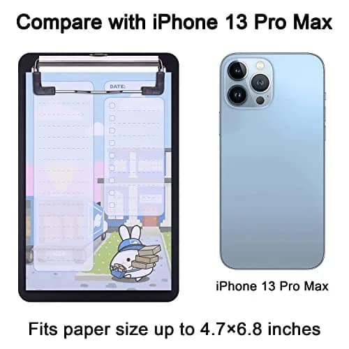 Wisdompro Mini Clipboards 12cm x 18.5cm (4.7"x7.3") Black/Blue 2-Pack | Durable Polypropylene & Stainless Steel thumbnail 2