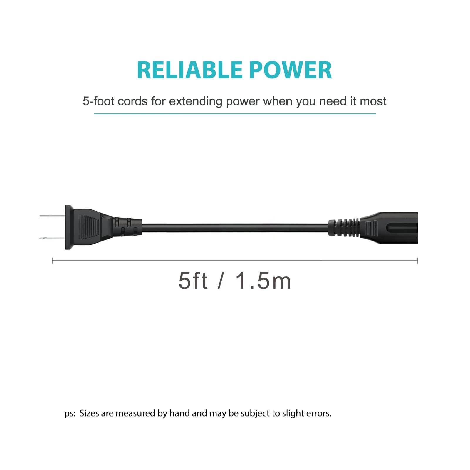 YCWZZH 5ft 2-Prong AC Power Cord | Replaces JBL PartyBox, ION Game Day Speakers - view 4