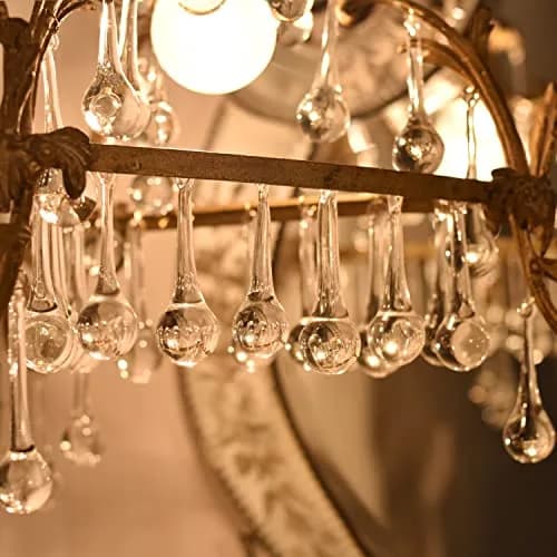 Indian Shelf Clear Glass Teardrop Christmas Ornaments 20 Piece Set | Vintage Style Hanging Decor thumbnail 7