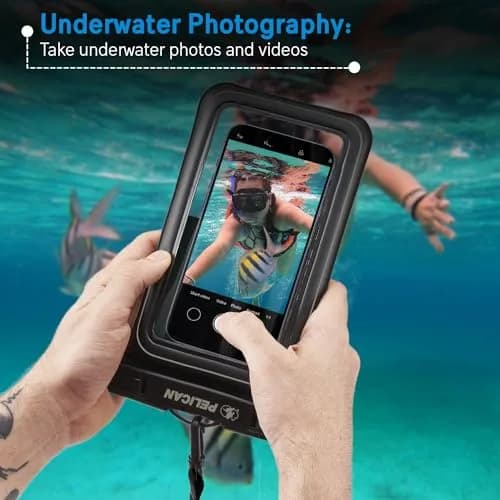 Pelican Waterproof Phone Pouch (XL) - Stealth Black | IP68 Floating Case with Touchscreen Access thumbnail 4