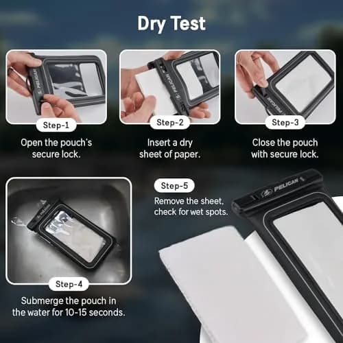 Pelican Waterproof Phone Pouch (XL) - Stealth Black | IP68 Floating Case with Touchscreen Access thumbnail 8