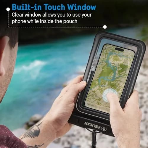 Pelican Waterproof Phone Pouch (XL) - Stealth Black | IP68 Floating Case with Touchscreen Access thumbnail 3