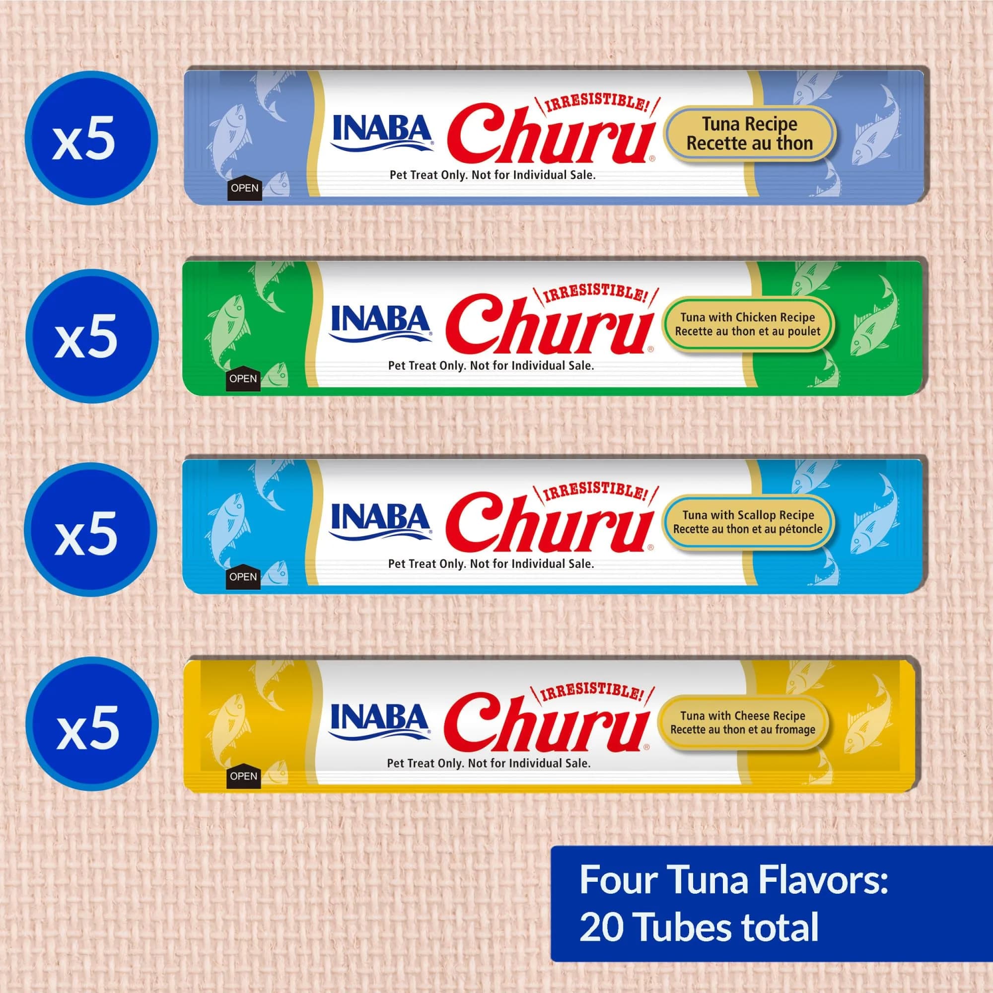 INABA Churu Cat Treats Tuna Variety Box 20 Tubes | High Moisture, Low Calorie Lickable Purée - view 6