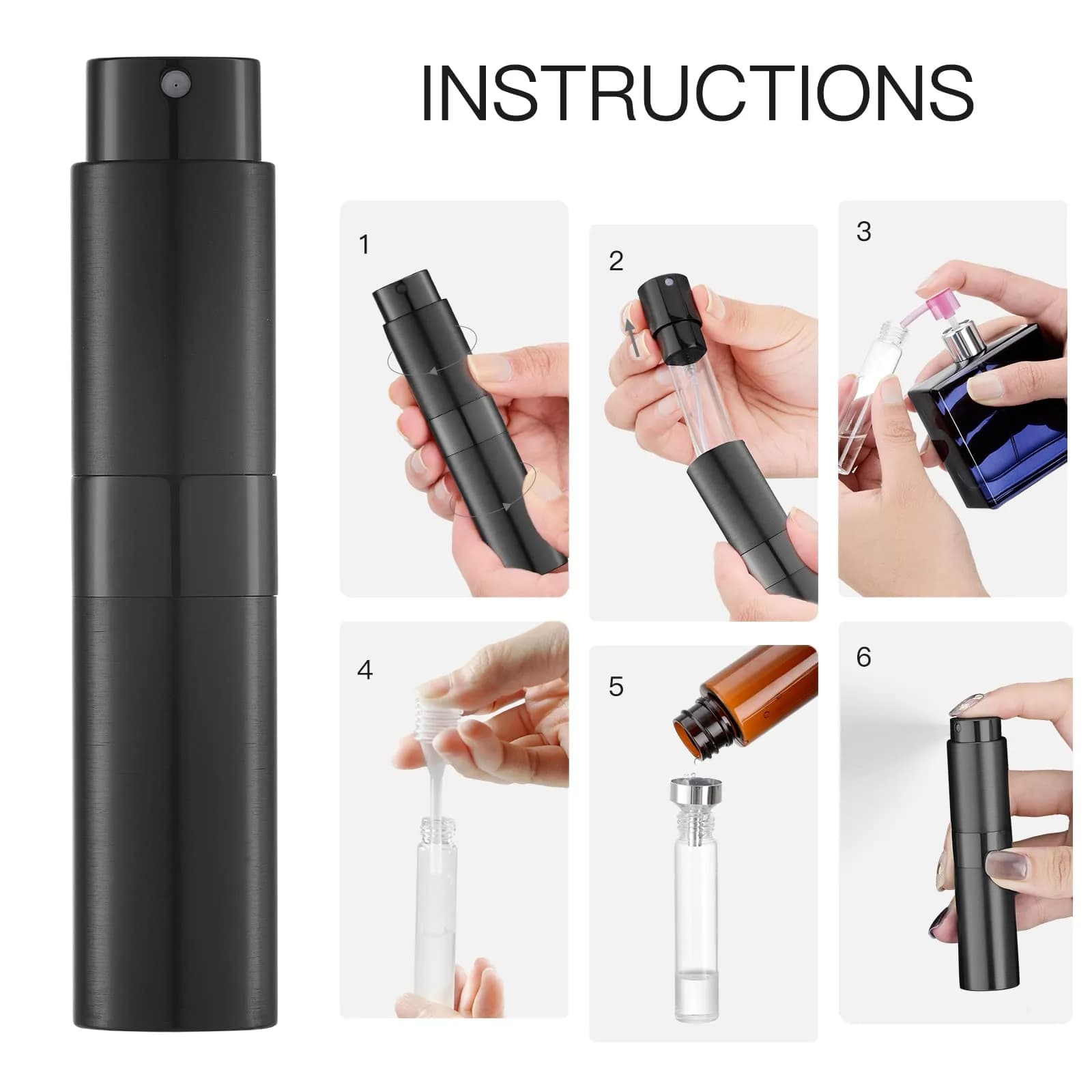 LISAPACK 8ml Refillable Perfume Travel Bottle | Portable Atomizer Sprayer - view 5