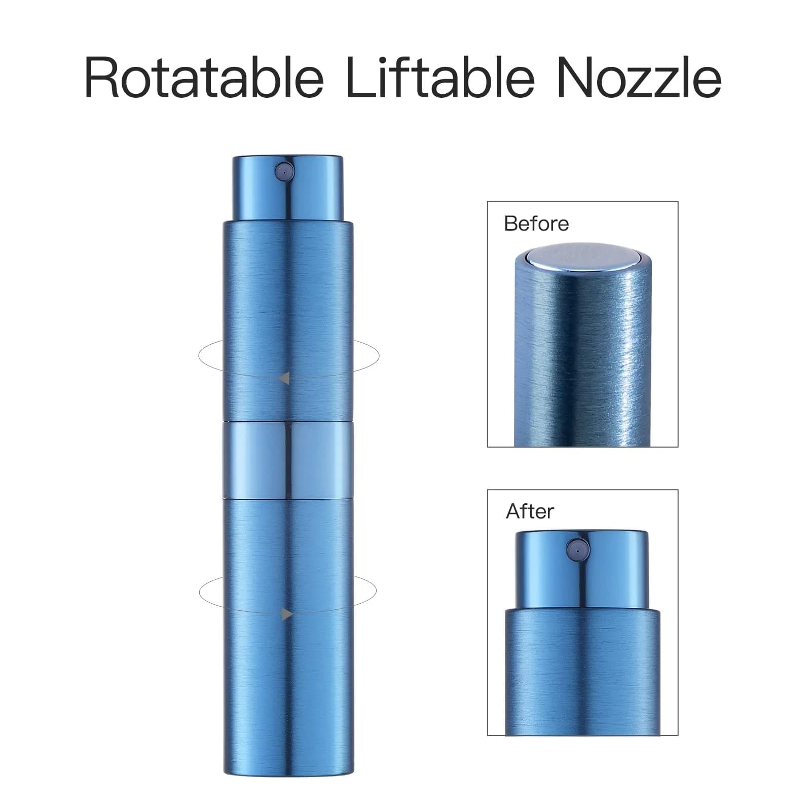 LISAPACK 8ml (0.27 Fl Oz) Refillable Perfume Travel Bottle | Leak-Proof Aluminum Atomizer Sprayer - view 3