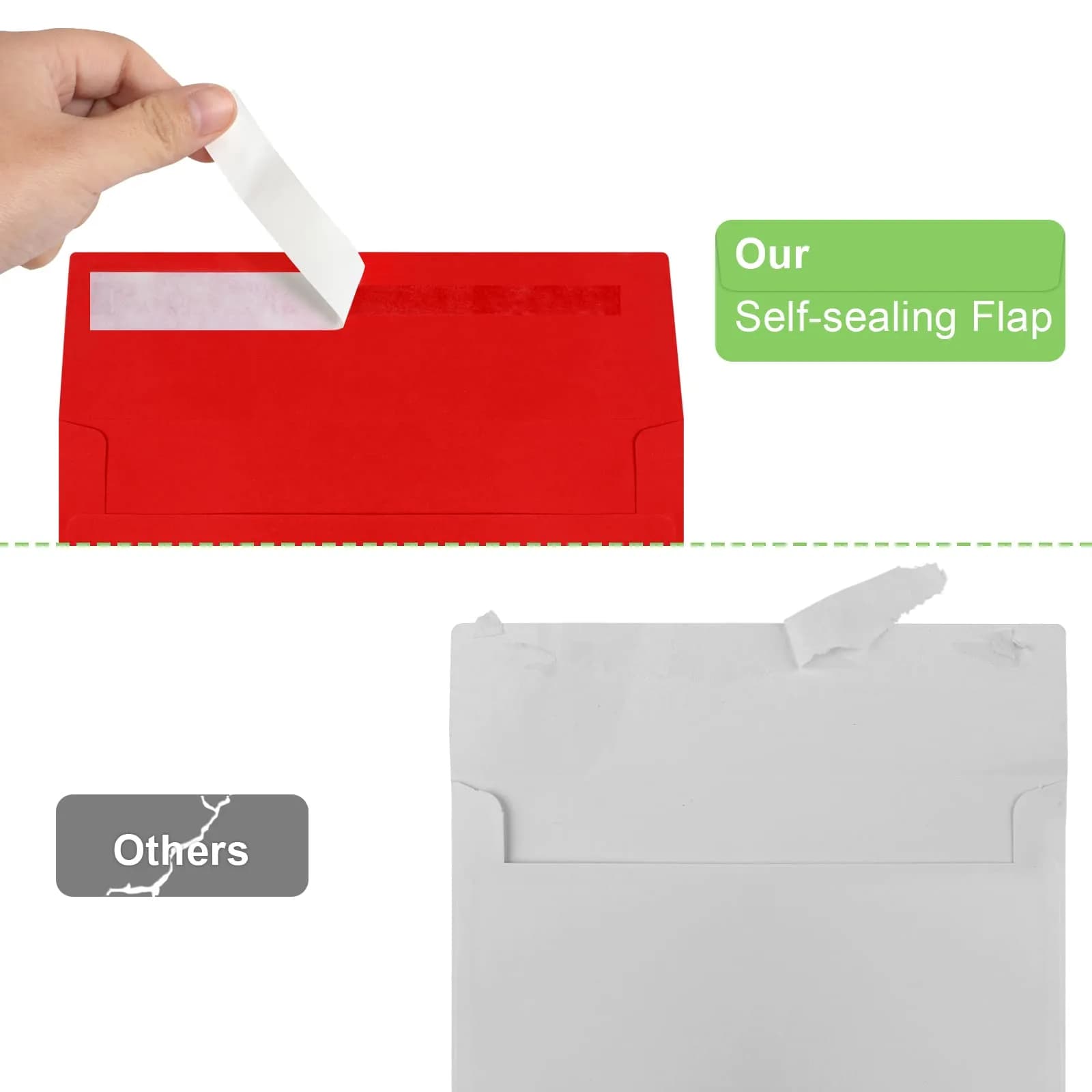 Joyberg Red A7 Envelopes (5.25x7.25in) | Self Seal Greeting Card Envelopes for Invitations thumbnail 3